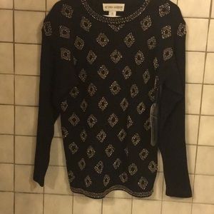 Victoria Harbour Sweaters - Black Multi Beaded Women’s Sweater NEW W/Tags Sz S Victoria Harbour Sweaters - Black Multi Beaded Women’s Sweater NEW W/Tags Sz S